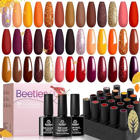 Beetles 23Pcs Gel Nail Polish Kit Fall Winter Colors