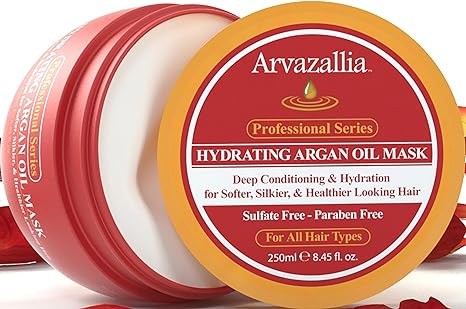 Arvazallia Hydrating Argan Oil Hair Mask and Deep Conditioner for Dry or Damaged Hair