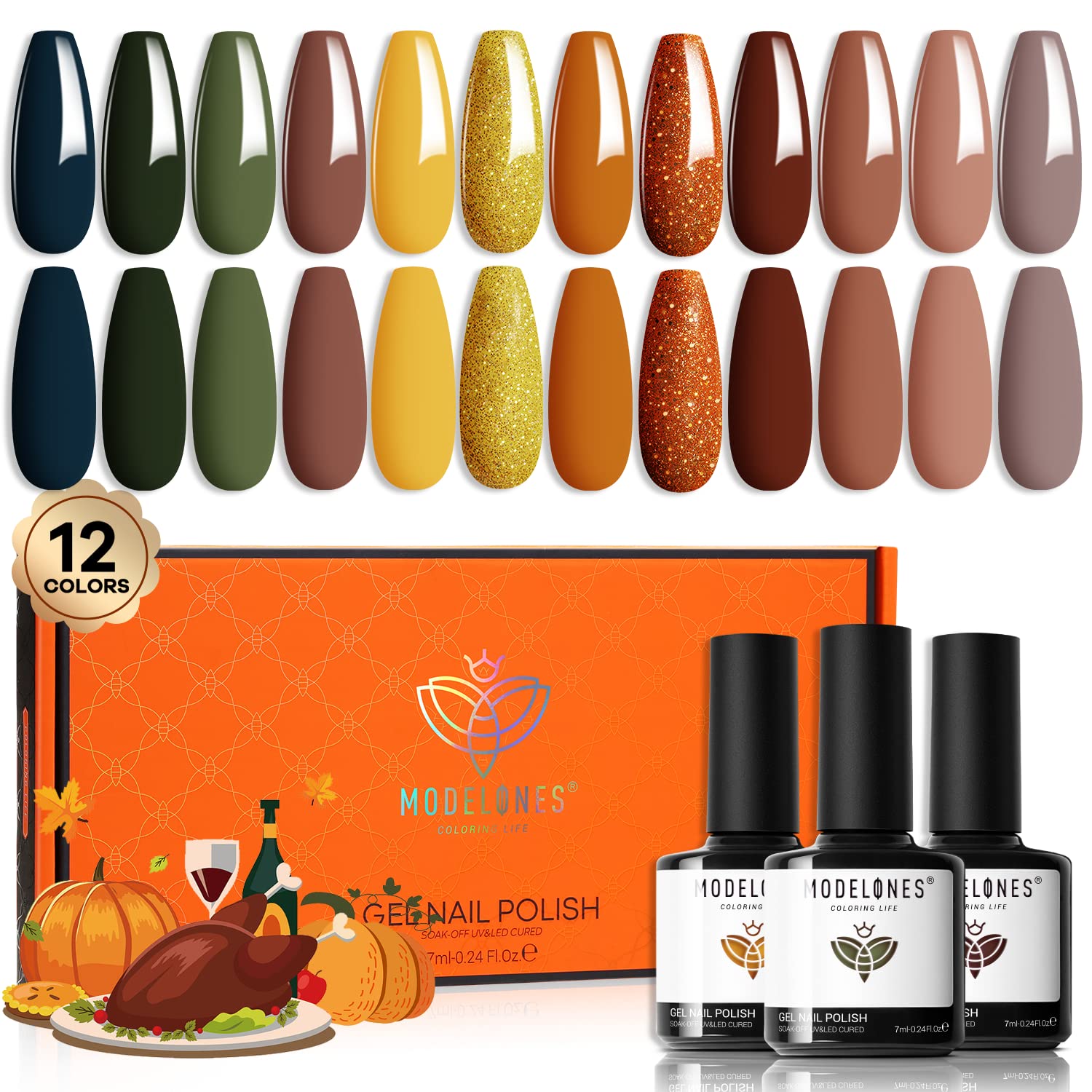 modelones Fall Winter Gel Nail Polish Set